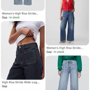 GAP High Rise Stride Jeans in Blue Denim